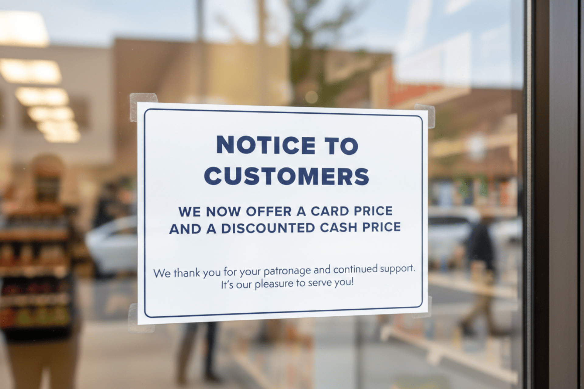 Dual Pricing Signage Storefront