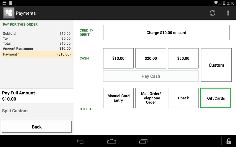 CloverGiftcardsRegister